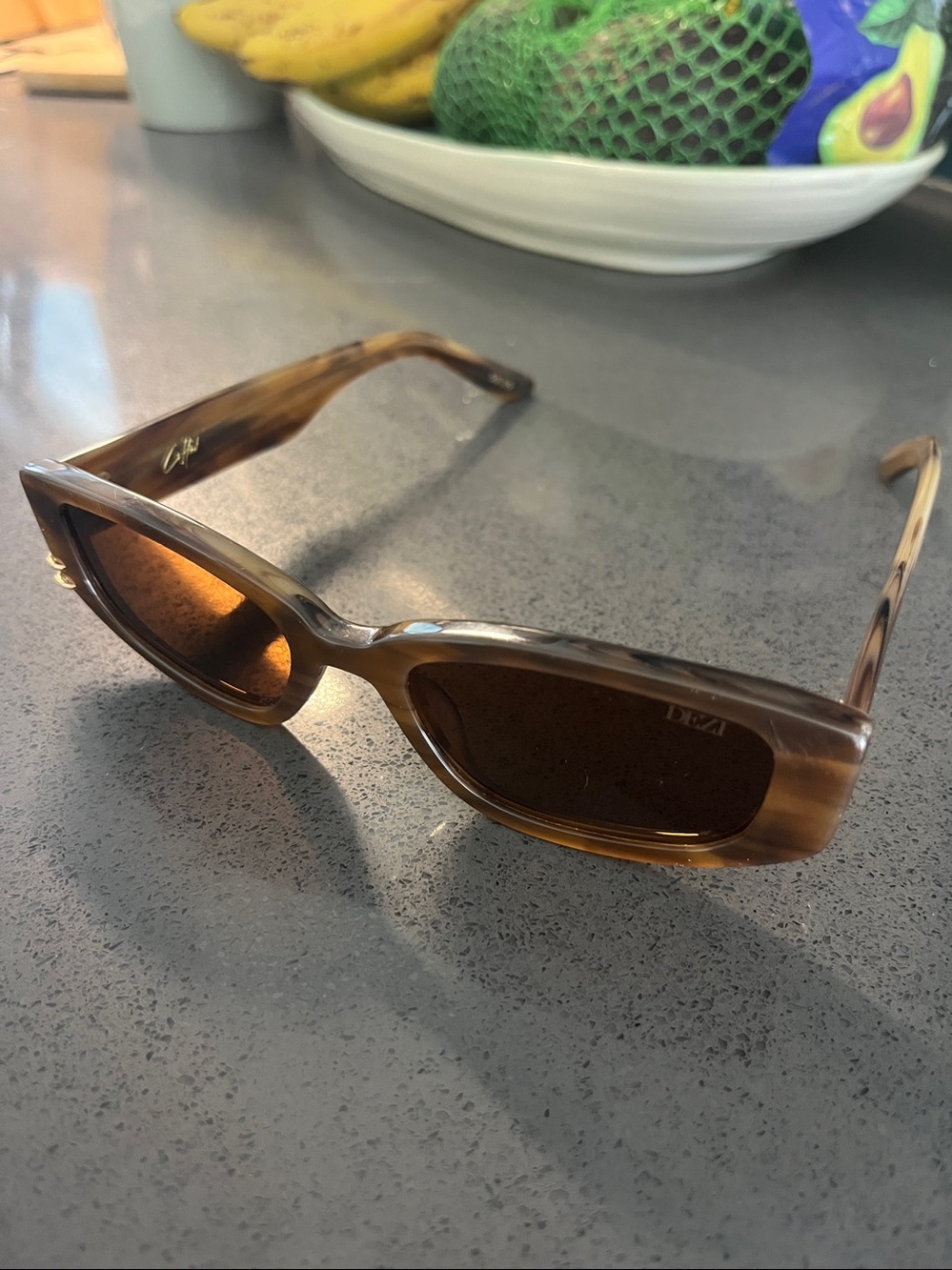 DEZI Cuffed Sunglasses Half & Half Tortoise Congnac -Gold - Picture 7 of 16